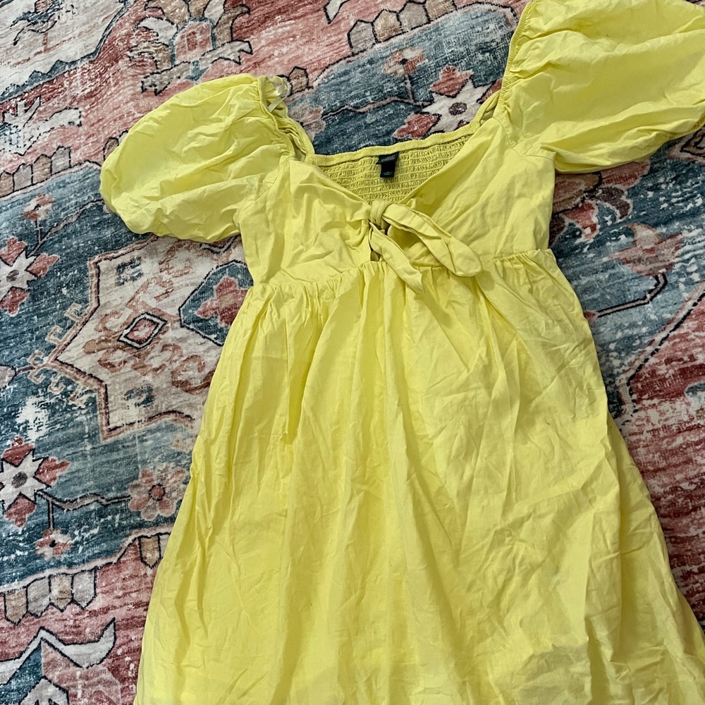 Wild Fable Yellow Puff Sleeve Mini Dress
